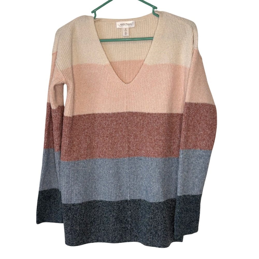 3/$20 Motherhood Multicolor V-Neck Sweater Size XS